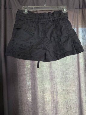 Hollister Charcoal Gray Mid-Rise Mini Drawstring Cargo Skort Y2K Inspired